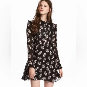 Full Tilt black floral dress size XS long sleeve